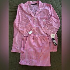 NWT Lauren Ralph Striped Women’s Pajama Set-Size L